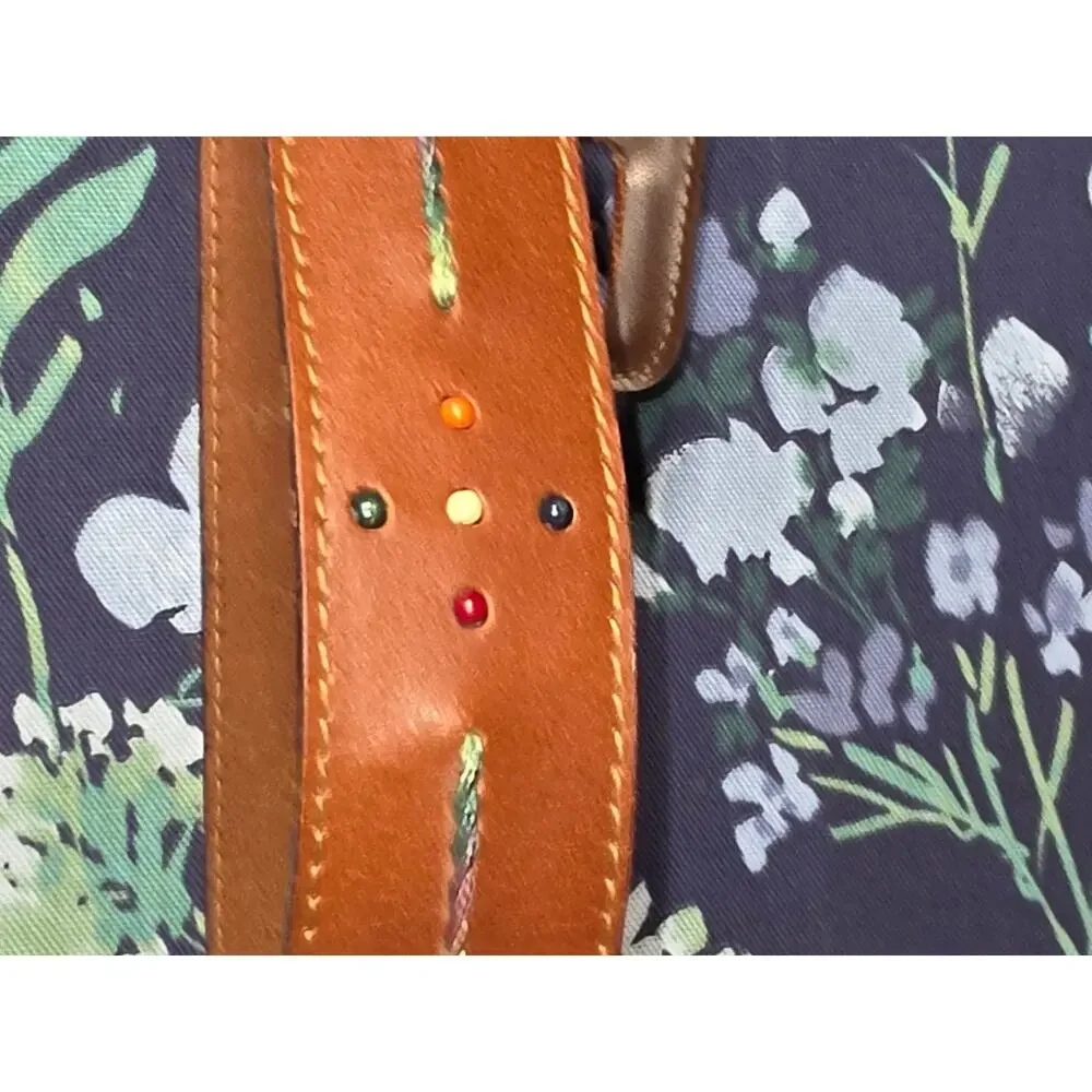The Limited Genuine Leather Made in Italy Brown Belt Multicolor Stitch